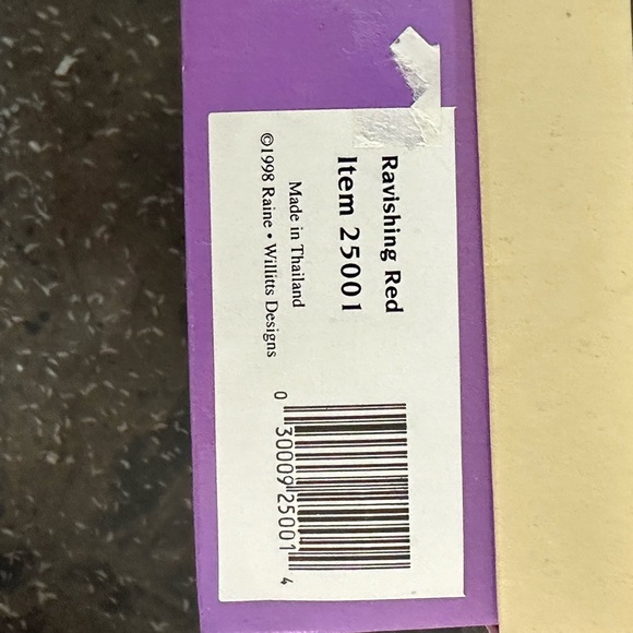 Vintage Just The Right Shoe by Raine New In Box 1998 Ravishing Red 25001 B6 - Picture 7 of 7